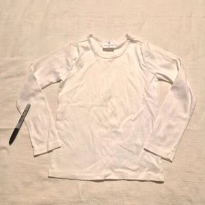 Hanna Andersson girls size 130 or 8 long sleeve white shirt, has marks play cond - Picture 1 of 4