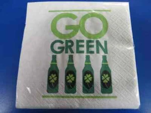 Go Green Irish Cocktails Beer St. Patrick's Day Holiday Party Beverage Napkins - Picture 1 of 1