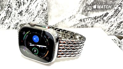 Custom Diamond Polished 49MM Apple Watch ULTRA 2 Beads Polished Band LTE GPS - Image 1 of 4