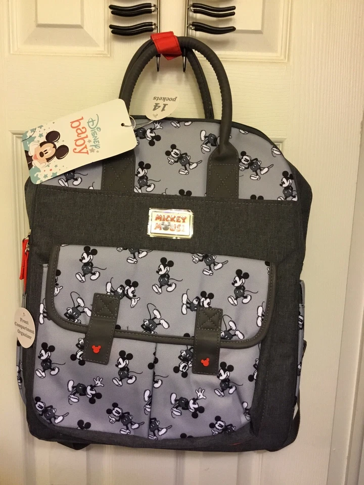 DISNEY BABY UNISEX MICKEY MOUSE DIAPER BAG BACKPACK WITH CHANGING PAD LARGE