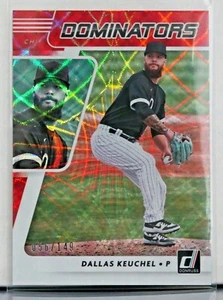 2021 Panini Donruss Dallas Keuchel DOM10 Dominators Red Parallel 056/149 - Bild 1 von 2