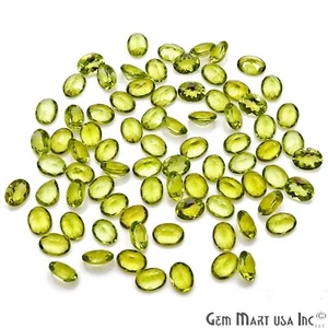 Natural Oval Loose Gemstone Peridot Precious Stones November Birthstone 6x8mm - Picture 1 of 7