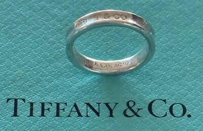 Tiffany & Co.  1837  Ring Narrow  Sterling Silver 925   Size 7  US - Image 1 of 4