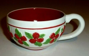 Starbucks Red Berry Mug Cup 2006 Handpainted 12 oz Cappuccino Coffee Rare - Picture 1 of 5