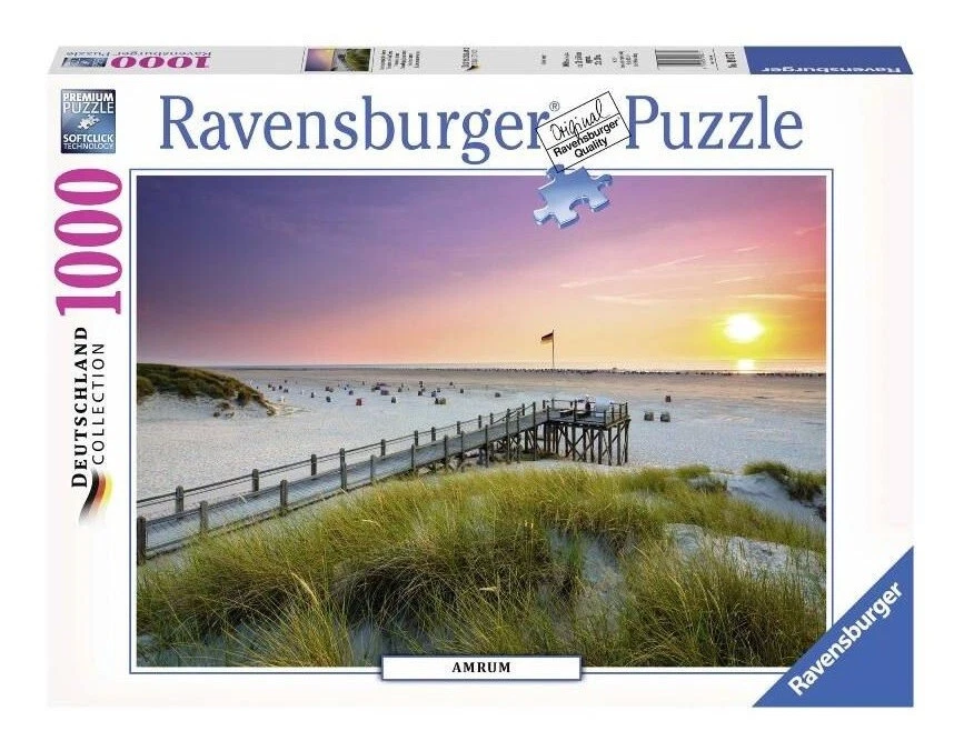 Puzzle Ravensburger 1000 pezzi Amrum spiaggia mare del Nord tramonto Germania - Immagine 1 di 1