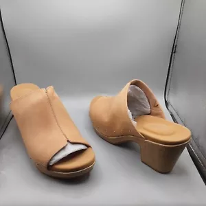 Rockport Vivianne Slide Sandals Women's 11M Brown Tan Nubuck Clog A97 - Picture 1 of 10