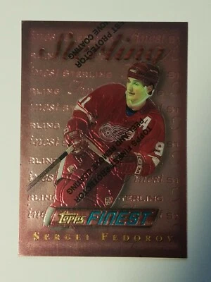 1995-96 TOPPS FINEST SERGEI FEDOROV CARD #95 DETROIT RED WINGS - Image 1 of 2
