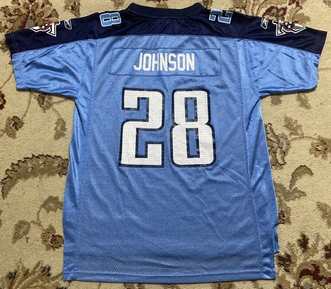 Reebok NFL Chris Johnson #28 Tennessee Titans Football Jersey Youth XL 18-20 Cover