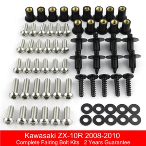 Kit de tornillos de carrocería de carenado de acero inoxidable aptos para Kawasaki ZX-10R 2008-2010 - Imagen 1 de 7