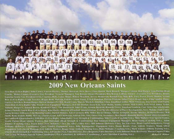 2009 NEW ORLEANS SAINTS SUPER BOWL  WORLD CHAMPIONS TEAM 8X10 COLOR PHOTO  - Image 1 of 1