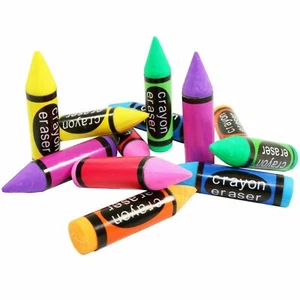 Party Bag Fillers Kids Fun Novelty School Stationery Erasers Crayon Rubbers - Picture 1 of 1