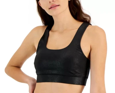 Jenni Women's Square-Neck Faux Leather Bralette, Crackle Black, XXL - Image 1 of 2