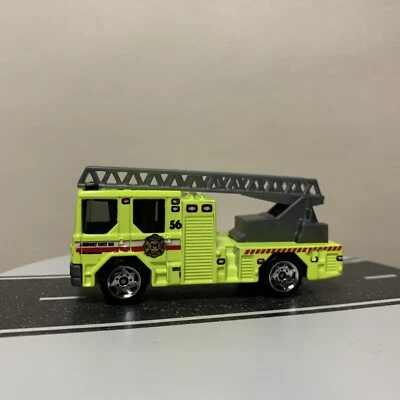 2006 Matchbox Dennis Sabre Fire Truck Green/Yellow w/Ladder - Mint, From 5-Pack - Image 1 of 4