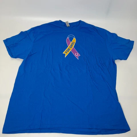 Indianapolis Colts Adult T Shirt 3XL Extra Large Blue NFL Football Ribbon Sport Cover