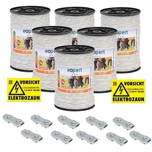 1200m 6mm Weidezaun Seil Elektro Zaun Pferde Ponys Esel Rinder Ziegen Topseller - Bild 1 von 7