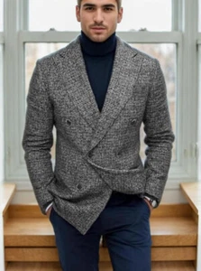 Men's Stylish Casual Blazer Slim Fit Gentleman Business Suit Jacket Versatile S - Picture 1 of 16