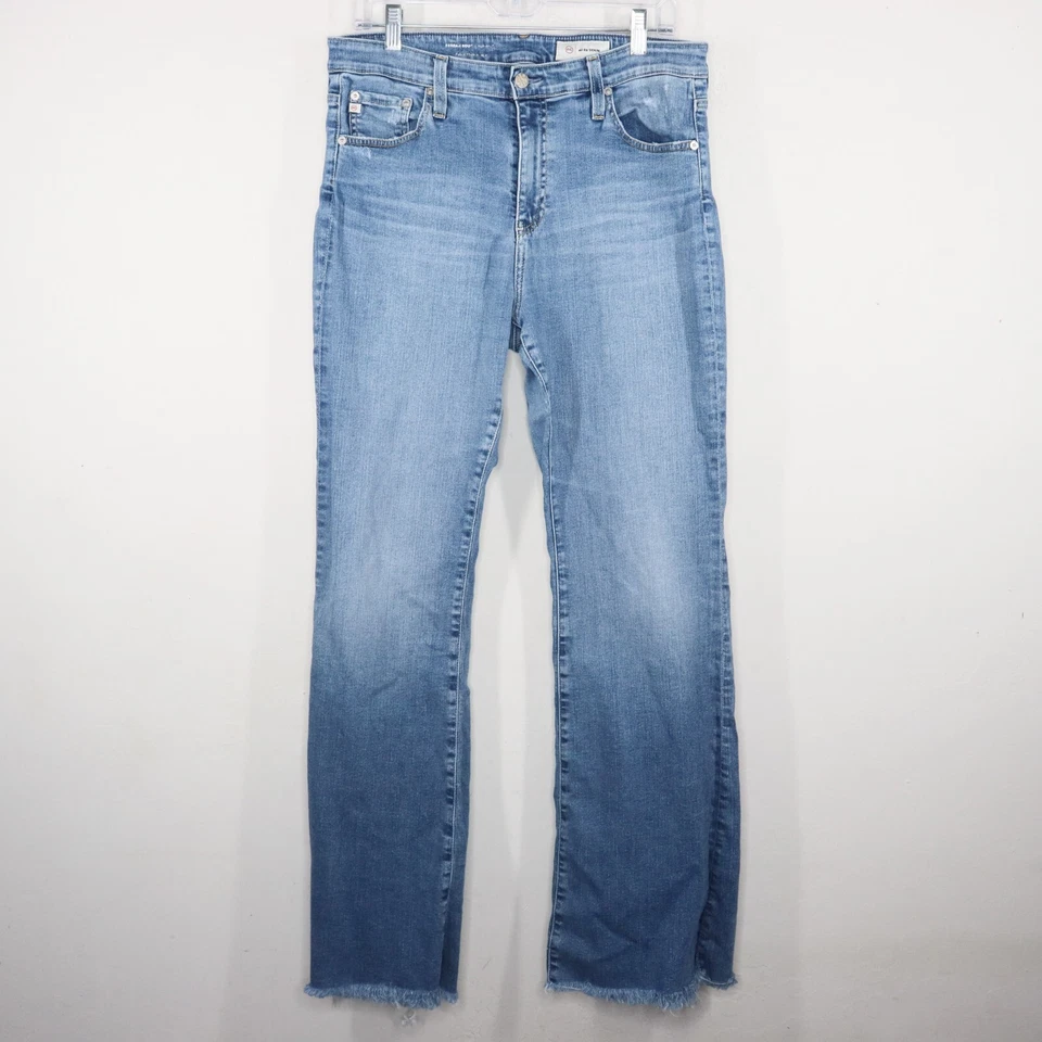 Pantalones de mezclilla Adriano Goldschmied para mujer talla 32x32 lavado claro bota Farrah tiro alto Foto 1 de 4