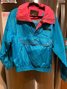 Vintage 1988 Descente Blue And Pink Cotton Candy Ski Jacket Rare - Picture 1 of 9
