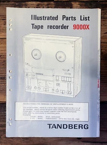 Tandberg Model 9000X Tape Recorder illustrated parts list  *Original* - Picture 1 of 1