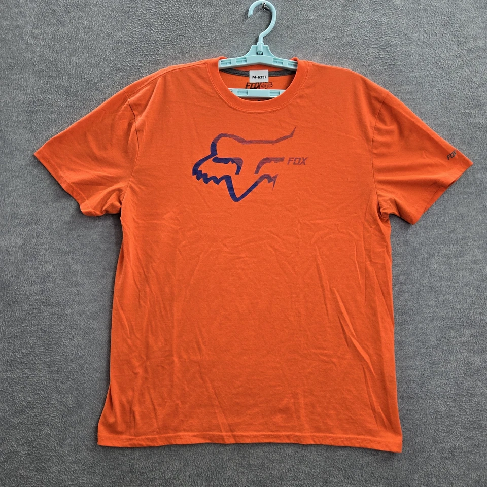 Camisa Fox Hombre M Naranja Ropa Activa Manga Corta Logo Algodón Poliéster Gráfico Camiseta Foto 1 de 4
