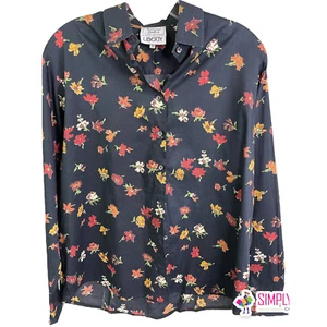 Liberty Women's Jude's Floral Relaxed Cotton Shirt Black Floral Button-Down 12 - Picture 1 of 9