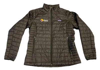 Chaqueta acolchada negra con logotipo Patagonia XL Nano Puff aislada cremallera completa para mujer Foto 1 de 4