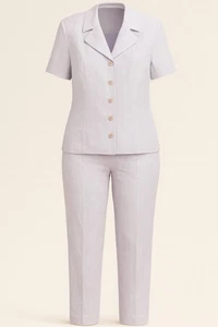 Vintage Talbots Linen Pants Suit Set Sz 8 Lavender Careerwear Preppy Quiet Luxe - Picture 1 of 10