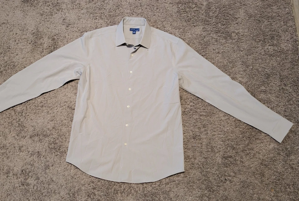 NWOT Apt. 9 Mens Lt. Gray Button Up Dress Shirt Performance Sz  M 15-15.5 34/35 - Image 1 of 1