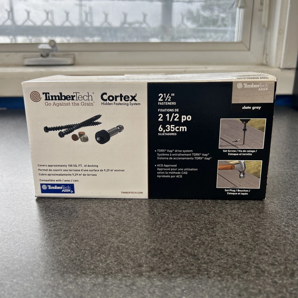 Sistema de fijación TimberTech Cortex Harvest Deck 2-1/2" gris pizarra Foto 1 de 1