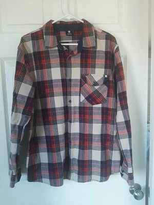 DC Shoes Blue Rec Checkered Flannel Shirt Mens L Skate Casual Urban - Image 1 of 4