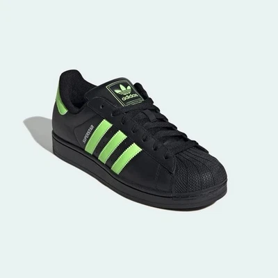 [JQ3175] Adidas Men's SUPERSTAR II Core Black/Signal Green *NEW* - Image 1 of 4