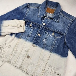 BBJ Los Angeles Damen Denim Trucker Jeansjacke M Bleached Distressed Destroyed - Bild 1 von 9