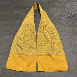 Hermes Ascot Tie Yellow Silk Men'S Scarf - Picture 1 of 3