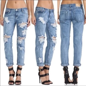 ONE By One Teaspoon Awesome Baggies Distressed Boyfriend Denim Jeans Size 30 - Picture 1 of 12