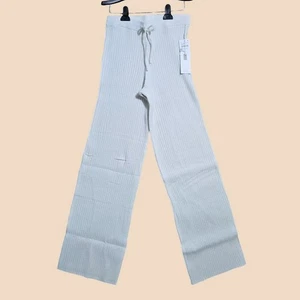 Good American Ribbed Lounge Pants Damen Größe Medium Cloud White Kordelzug NEU - Bild 1 von 8