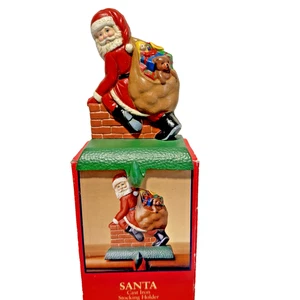 Santa Claus Hierro Fundido Navidad Medias Soporte Medio Oeste Bolsa de Juguetes Nuevo - Imagen 1 de 8