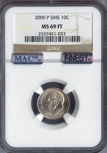 2009 P Roosevelt Dime NGC MS69 FT SMS MAC Quality - Picture 1 of 2