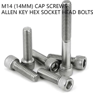Zylinderschrauben Innensechskantschrauben A2 Edelstahl DIN 912 M14 (14mm) - Bild 1 von 8