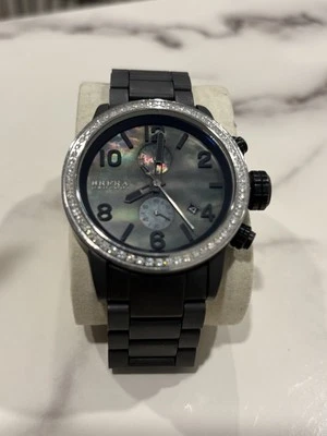 Brera Orologi AA10 Chronograph-Men’s Watch, Black Mother-of-Pearl Dial, Diamonds - Image 1 of 4