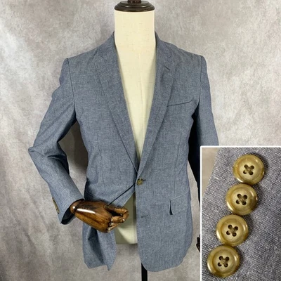 Куртка мужская J Crew Ludlow Blazer 36R Chambray Unstructtered Somelos лен - Изображение 1 из 4