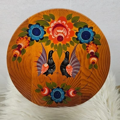 Folk Art Hand Painted--Peacock Decor Kitchen Wall Hanging - Image 1 of 4