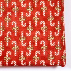 Moda Winter Cotton Quilting Fabric BTHY Half Yard Christmas Candy Canes Minnick - Picture 1 of 5