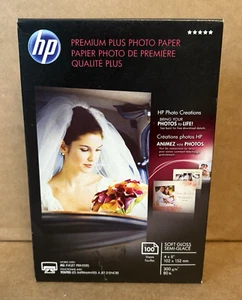 HP Premium Plus miękki połysk papier fotograficzny błyszczący papier fotograficzny 80lb 4x6 100 szt. zapieczętowany - Zdjęcie 1 z 6