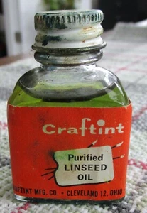 VINTAGE CRAFTINT PURIFIED LINSEED OIL (about 1 fl oz) - Picture 1 of 1