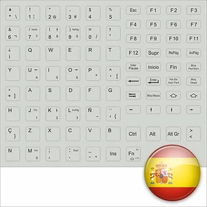 Spanish Keyboard Stickers All Keys Grey KeyStick Spain for Notebook - Picture 1 of 1