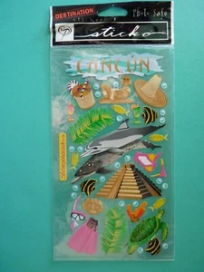Stickopotamus/Sticko CANCUN MEXICO Binder Sheet Scrapbook Stickers Beach Theme - Picture 1 of 2