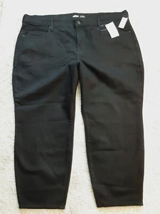 NEW- Ladies Old Navy Black O.G. Straight High-waisted 24 Plus SHORT jeans 44x26 - Picture 1 of 10