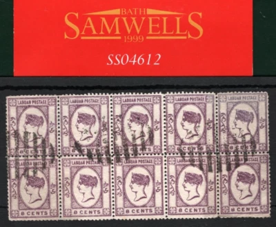 North Borneo LABUAN QV Classic Stamps 8c Block of Ten CTO/Used SS4612 - Image 1 of 4