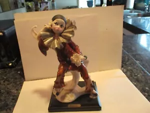 Armani/Capidamonte Clown Figure on Wood Base - Picture 1 of 5