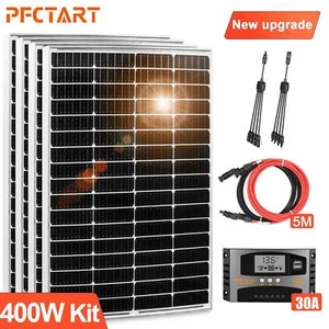 100W Monocrystalline Solar Panel Kit MPPT Charger Controller Off Grid RV Boat - Picture 1 of 18